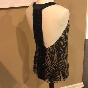 ERATO Designer embellished back sleeveless blouse